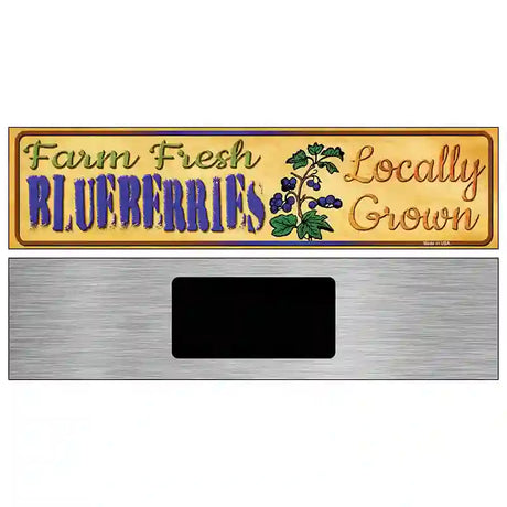 Farm Fresh Blueberries Novelty Metal Street Sign 6" x 1.5" (KM)