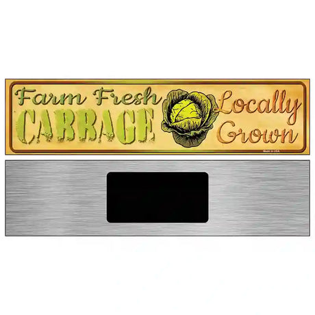 Farm Fresh Cabbage Novelty Metal Street Sign 6" x 1.5" (KM)