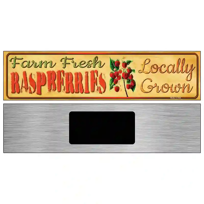 Farm Fresh Raspberries Novelty Metal Street Sign 6" x 1.5" (KM)