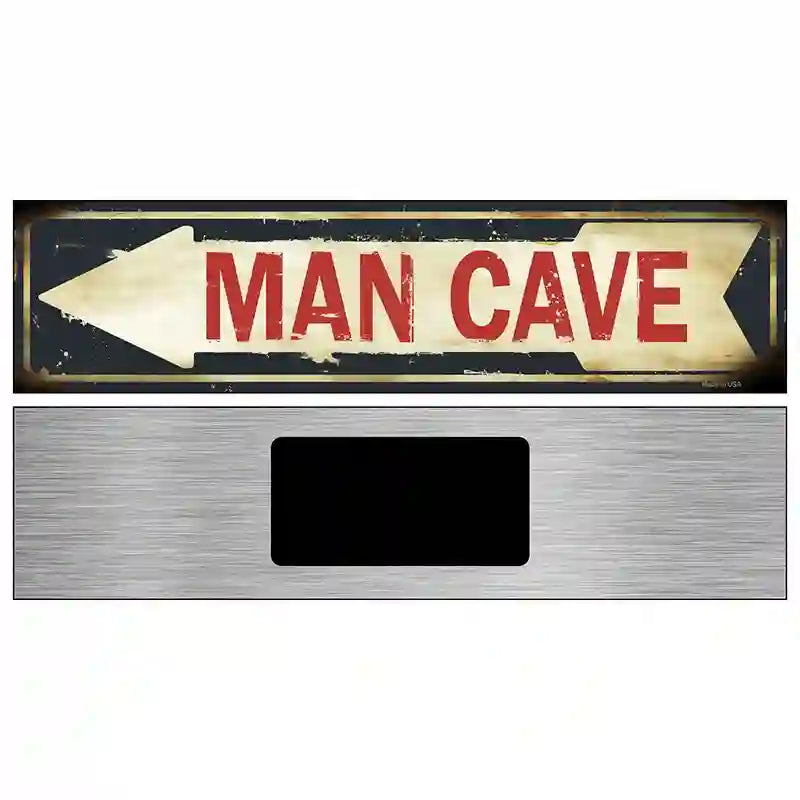 Man Cave Pointing Arrow Novelty Metal Street Sign 6" x 1.5" (KM)