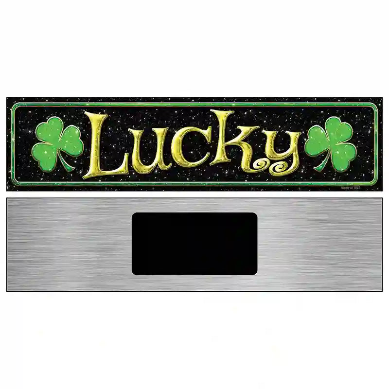 Lucky with Clovers Novelty Street Sign 6" x 1.5" (KM)