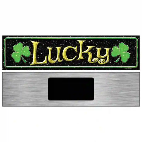 Lucky with Clovers Novelty Street Sign 6" x 1.5" (KM)