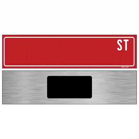 Red Street Blank Novelty Street Sign 6" x 1.5" (KM)