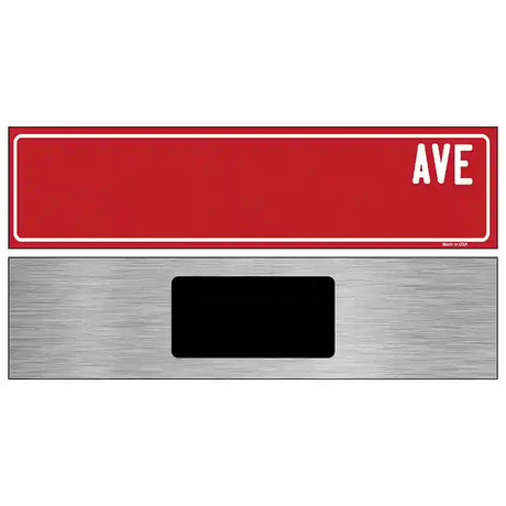 Red Avenue Blank Novelty Street Sign 6" x 1.5" (KM)