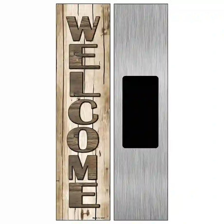 Welcome Wood Novelty Metal Street Sign 6" x 1.5" (KM)