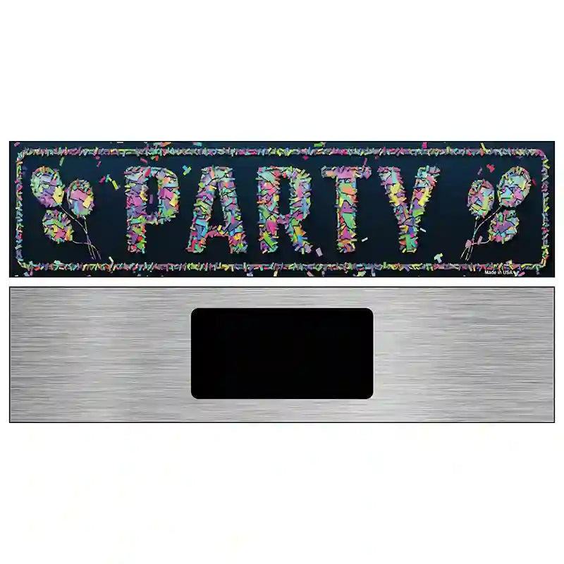 Party Confetti Novelty Metal Street Sign 6" x 1.5" (KM)