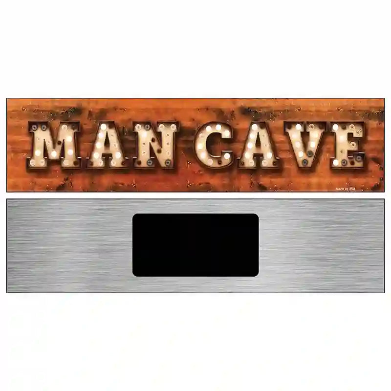 Man Cave Bulb Lettering Novelty Metal Street Sign 6" x 1.5" (KM)