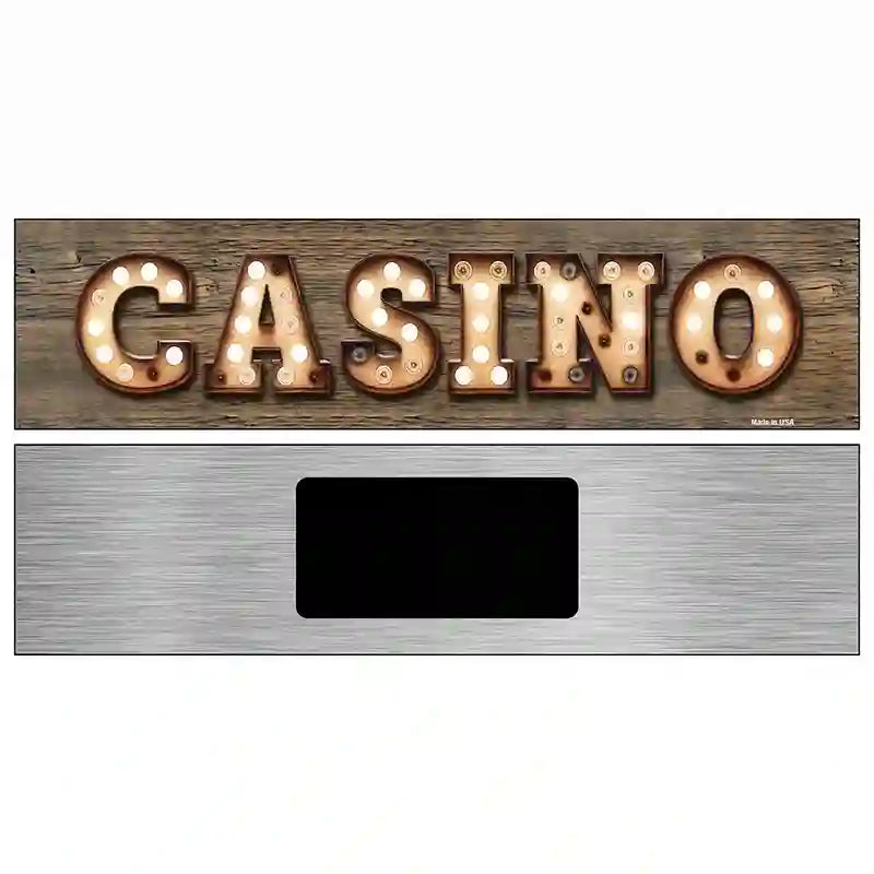 Casino Bulb Lettering Novelty Metal Street Sign 6" x 1.5" (KM)