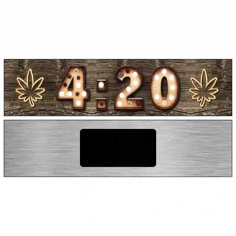 420 Bulb Lettering Novelty Metal Street Sign 6" x 1.5" (KM)