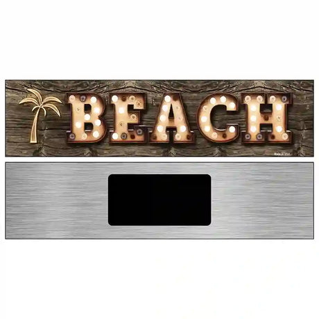 Beach Palm Tree Bulb Lettering Novelty Metal Street Sign 6" x 1.5" (KM)