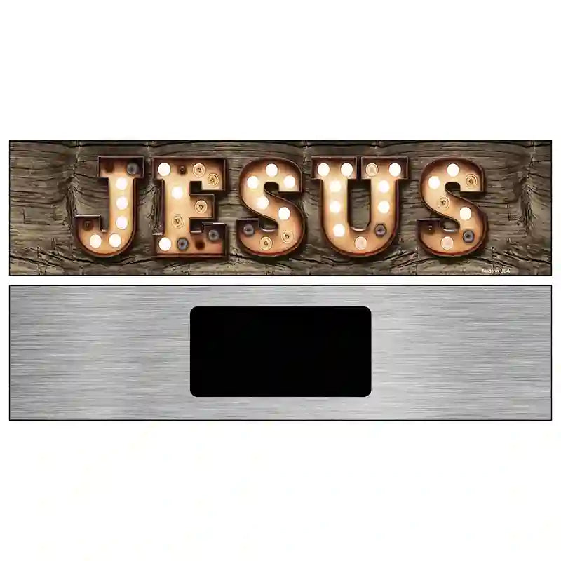 Jesus Bulb Lettering Novelty Metal Street Sign 6" x 1.5" (KM)