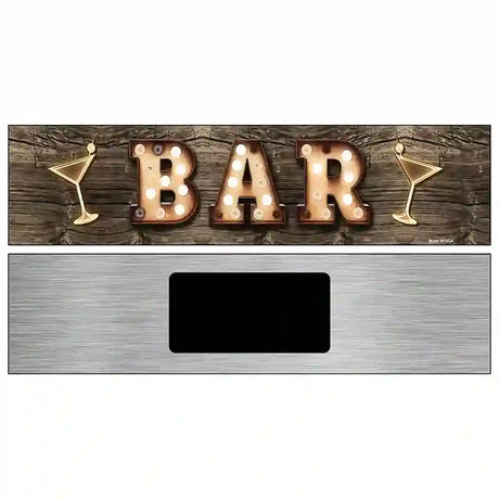 Bar Cocktails Bulb Lettering Novelty Metal Street Sign 6" x 1.5" (KM)