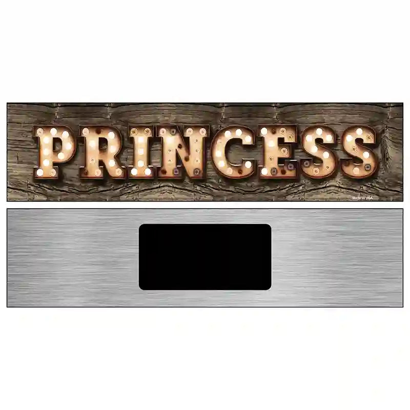 Princess Bulb Lettering Novelty Metal Street Sign 6" x 1.5" (KM)