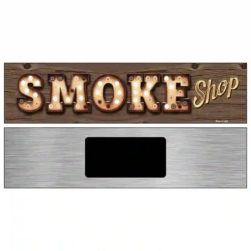 Smoke Shop Bulb Lettering Novelty Metal Street Sign 6" x 1.5" (KM)