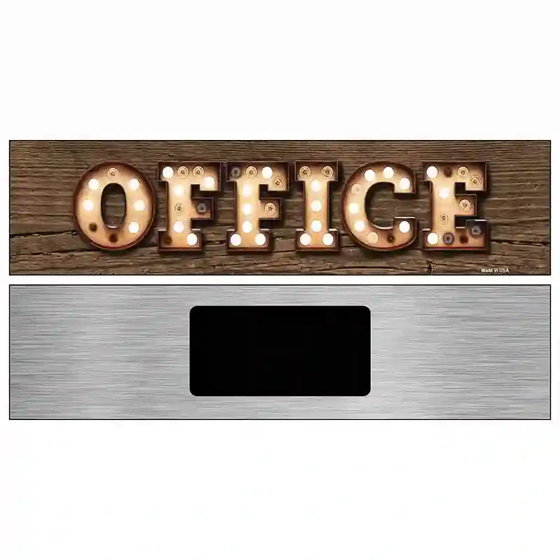 Office Bulb Lettering Novelty Metal Street Sign 6" x 1.5" (KM)