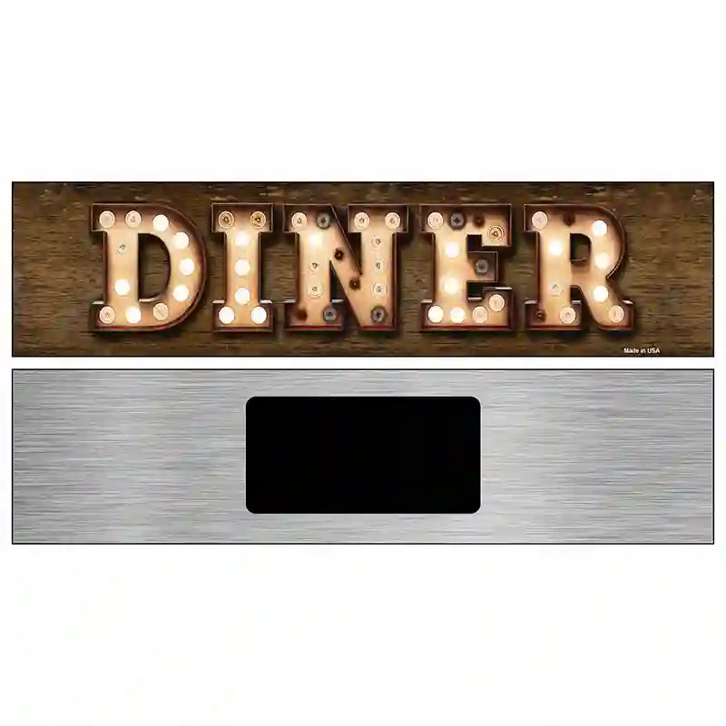 Diner Bulb Lettering Novelty Metal Street Sign 6" x 1.5" (KM)