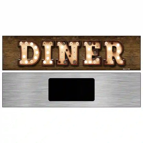 Diner Bulb Lettering Novelty Metal Street Sign 6" x 1.5" (KM)