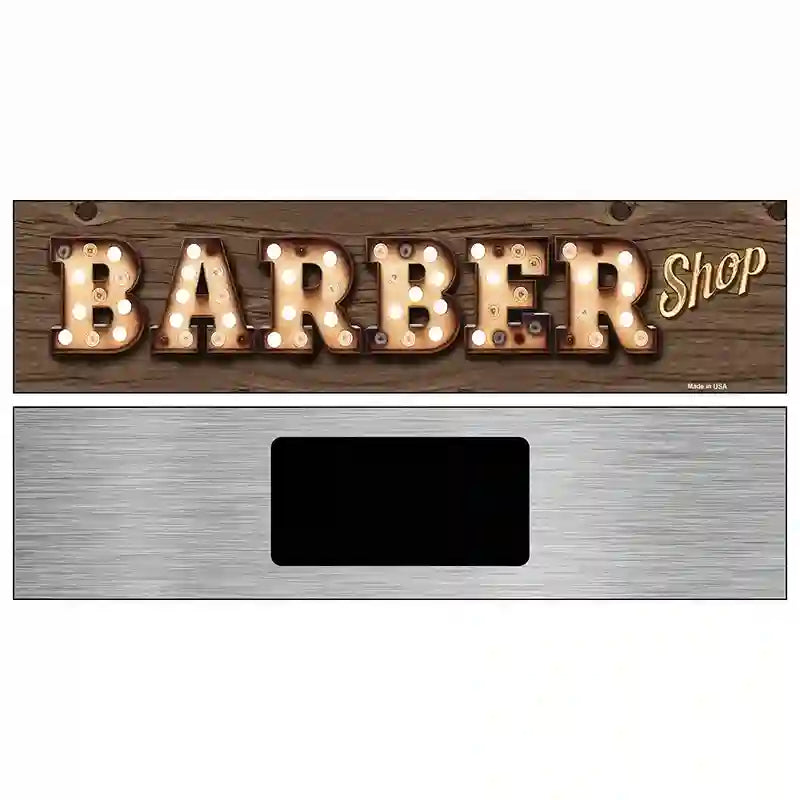 Barber Shop Bulb Lettering Novelty Metal Street Sign 6" x 1.5" (KM)