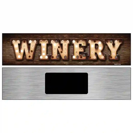 Winery Bulb Lettering Novelty Metal Street Sign 6" x 1.5" (KM)