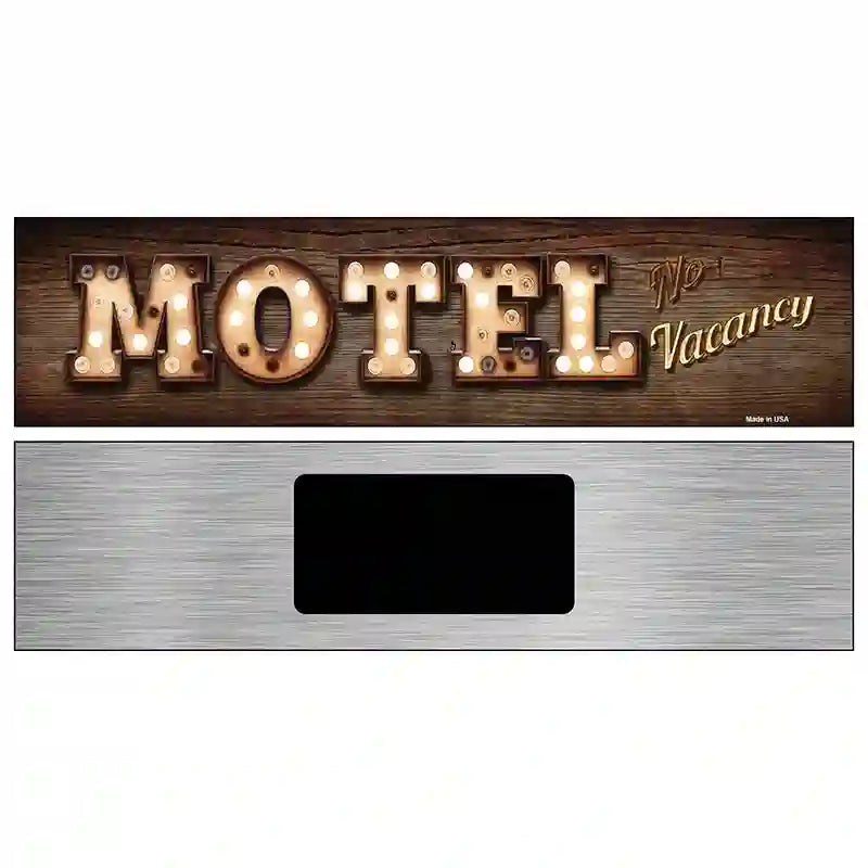 Motel No Vacancy Bulb Lettering Novelty Metal Street Sign 6" x 1.5" (KM)