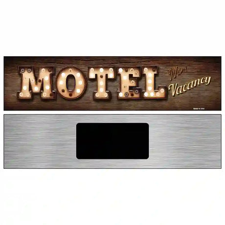 Motel No Vacancy Bulb Lettering Novelty Metal Street Sign 6" x 1.5" (KM)