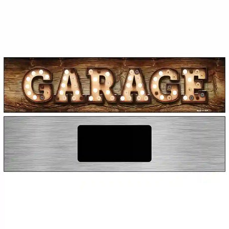 Garage Bulb Lettering Novelty Metal Street Sign 6" x 1.5" (KM)