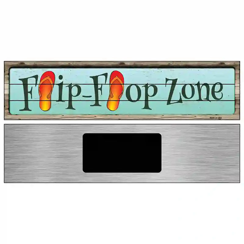 Orange Flip Flop Zone Novelty Metal Street Sign 6" x 1.5" (KM)