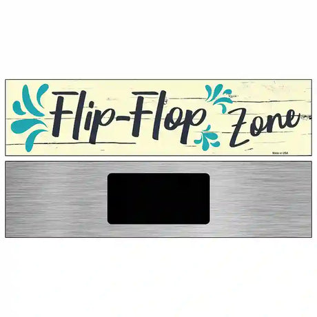 Blue Flip Flop Zone Novelty Metal Street Sign 6" x 1.5" (KM)