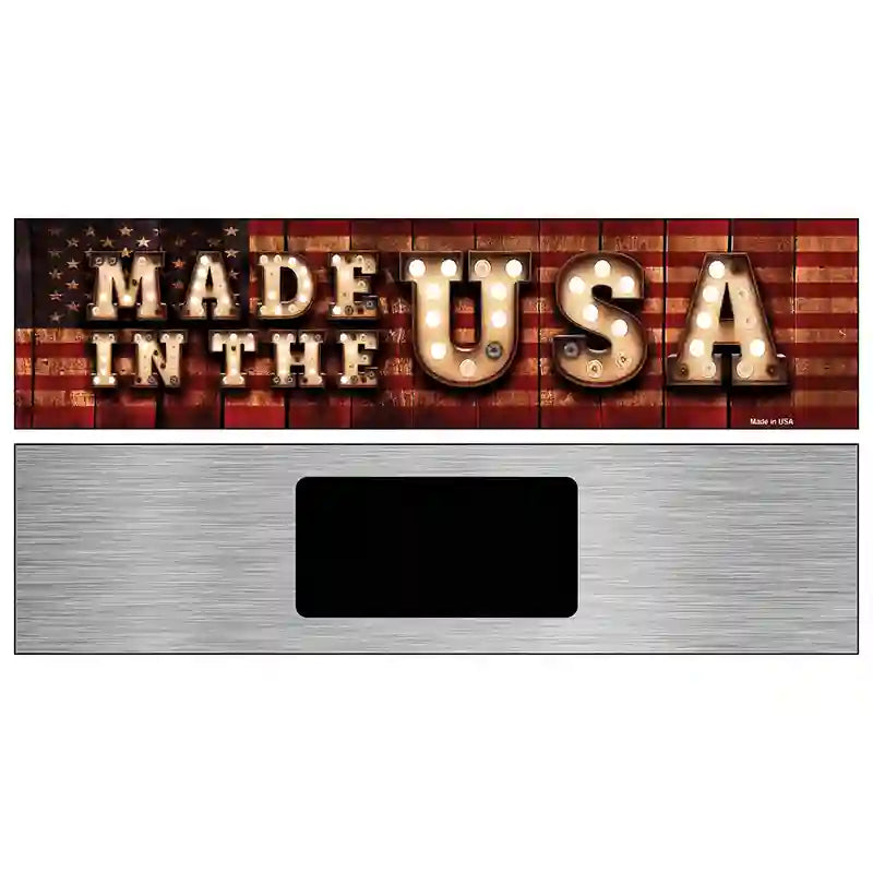 Made in the USA Bulb Lettering American Flag Novelty Metal Street Sign 6" x 1.5" (KM)