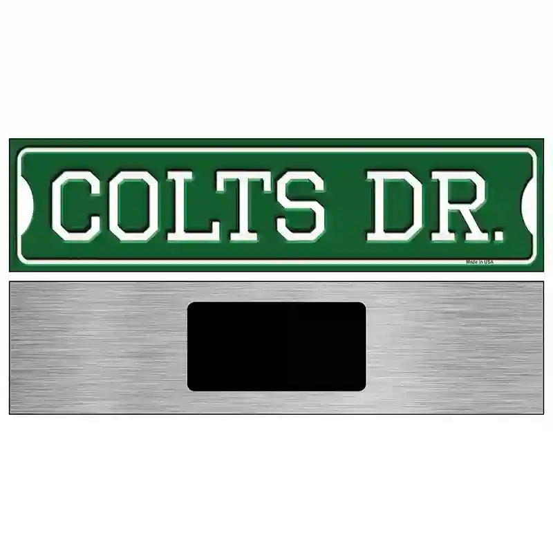 Colts Dr Novelty Metal Street Sign 6" x 1.5" (KM)