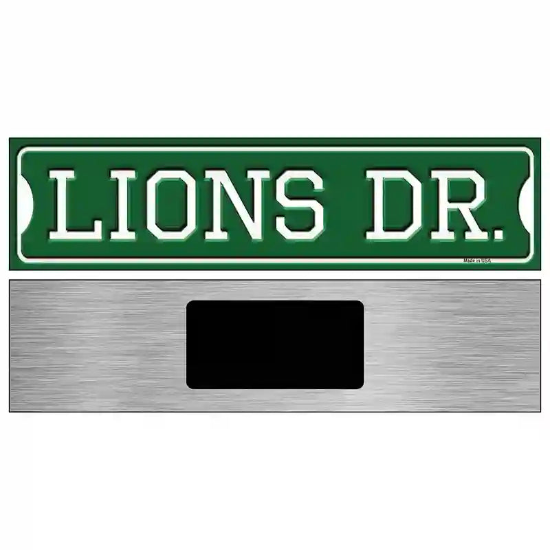 Lions Dr Novelty Metal Street Sign 6" x 1.5" (KM)