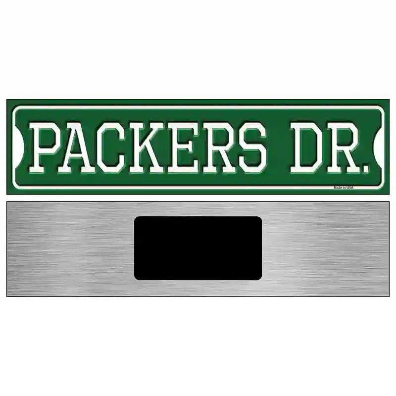 Packers Dr Novelty Metal Street Sign 6" x 1.5" (KM)