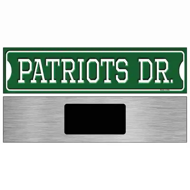 Patriots Dr Novelty Metal Street Sign 6" x 1.5" (KM)