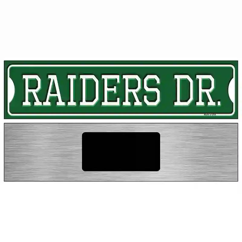 Raiders Dr Novelty Metal Street Sign 6" x 1.5" (KM)