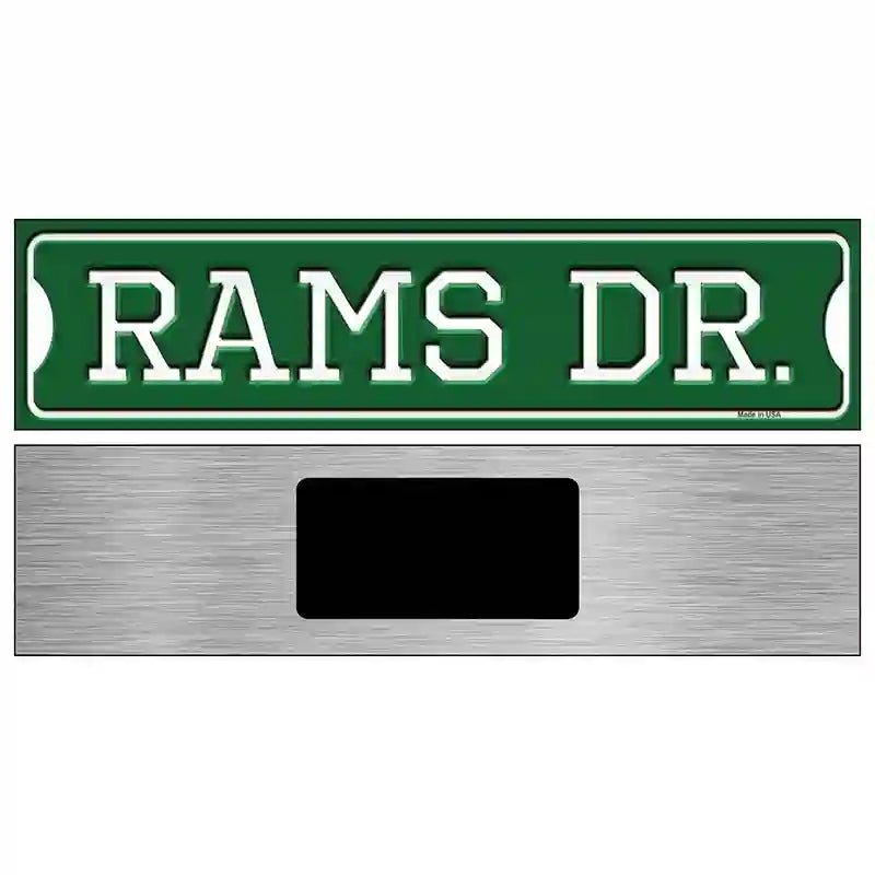 Rams Dr Novelty Metal Street Sign 6" x 1.5" (KM)