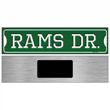 Rams Dr Novelty Metal Street Sign 6" x 1.5" (KM)