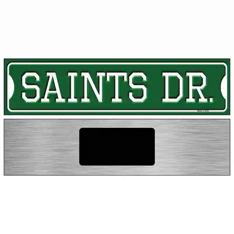 Saints Dr Novelty Metal Street Sign 6" x 1.5" (KM)