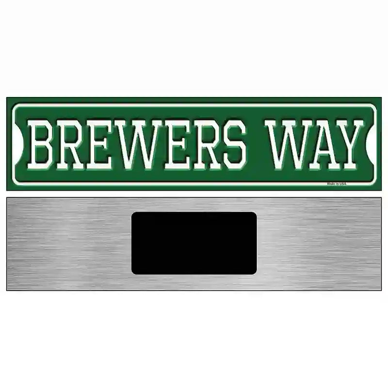 Brewers Way Novelty Metal Street Sign 6" x 1.5" (KM)