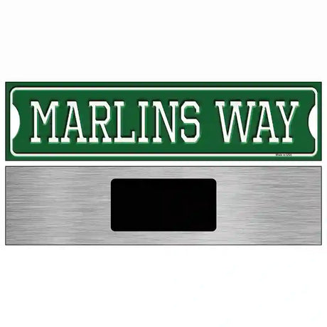 Marlins Way Novelty Metal Street Sign 6" x 1.5" (KM)