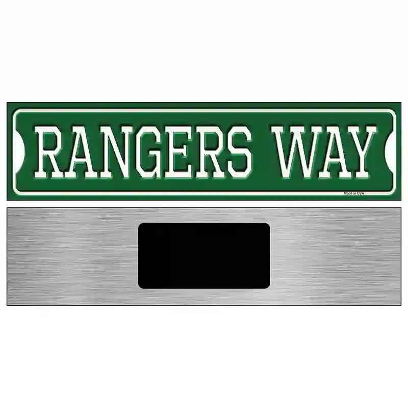 Rangers Way Novelty Metal Street Sign 6" x 1.5" (KM)