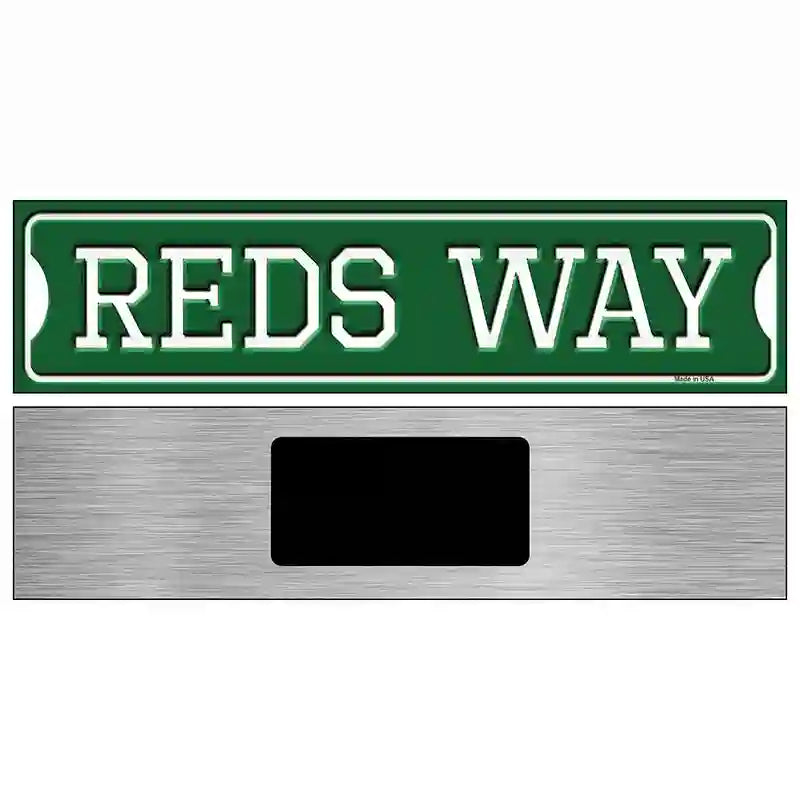 Reds Way Novelty Metal Street Sign 6" x 1.5" (KM)