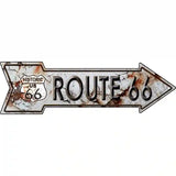 Rusty Route 66 Novelty Metal Arrow Sign 23" x 7" (LA)