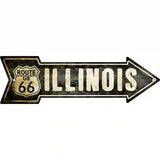 Vintage Route 66 Illinois Novelty Metal Arrow Sign 23" x 7" (LA)