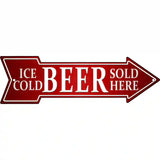 Ice Cold Beer Sold Here Novelty Metal Arrow Sign 23" x 7" (LA)