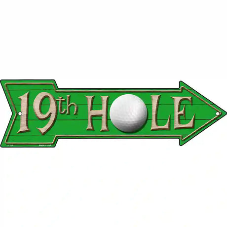 19th Hole Novelty Metal Arrow Sign 23" x 7" (LA)