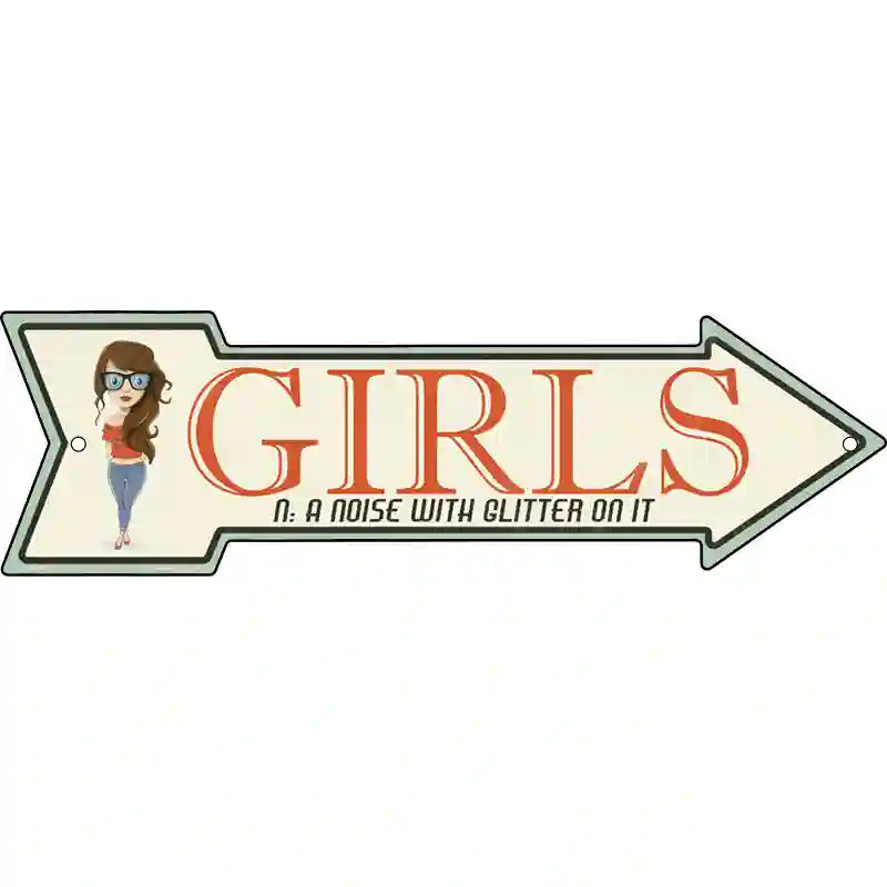 Girls Novelty Metal Arrow Sign 23" x 7" (LA)