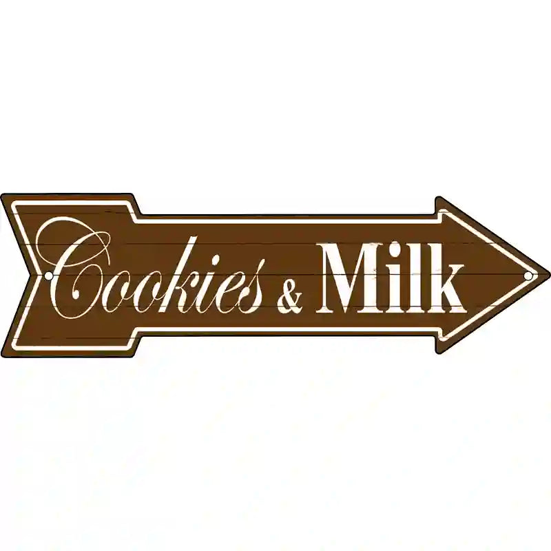 Cookies Milk Novelty Metal Arrow Sign 23" x 7" (LA)