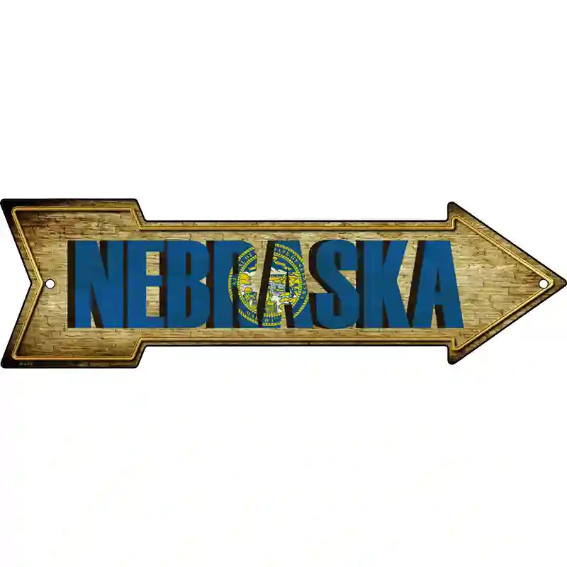 Nebraska Novelty Metal Arrow Sign 23" x 7" (LA)