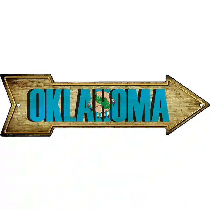 Oklahoma Novelty Metal Arrow Sign 23" x 7" (LA)