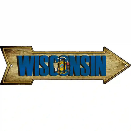 Wisconsin Novelty Metal Arrow Sign 23" x 7" (LA)